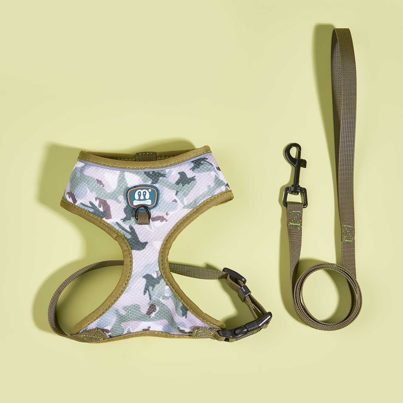 MIDEPET Wholesale Custom LOGO Accept Soft Mesh Design Reflective Sublimation Dog Harness And Leash Set For Small Medium Pet