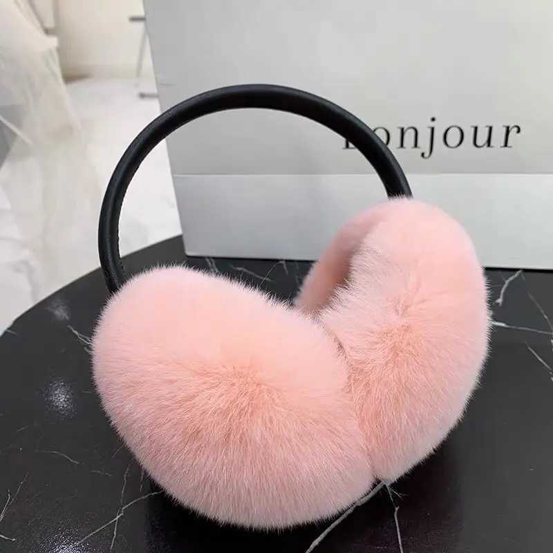 Natural 100% Rex Rabbit fur earmuffs fashionable womens warmth Russian winter genuine fur earmuffs childrens earmuffs fur earmuffs W241126