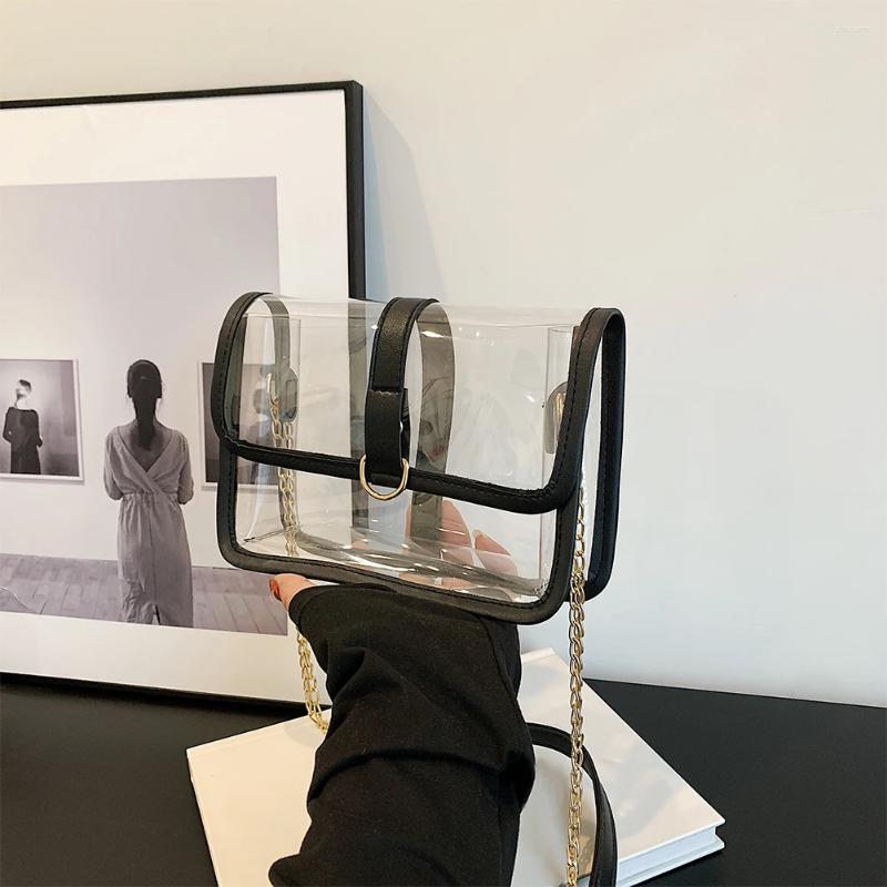 2025 NEW Totes Transparent Shoulder Bag Waterproof Chic Sg PVC See Through Detachable Strap For Working And Concert zhanyishengli