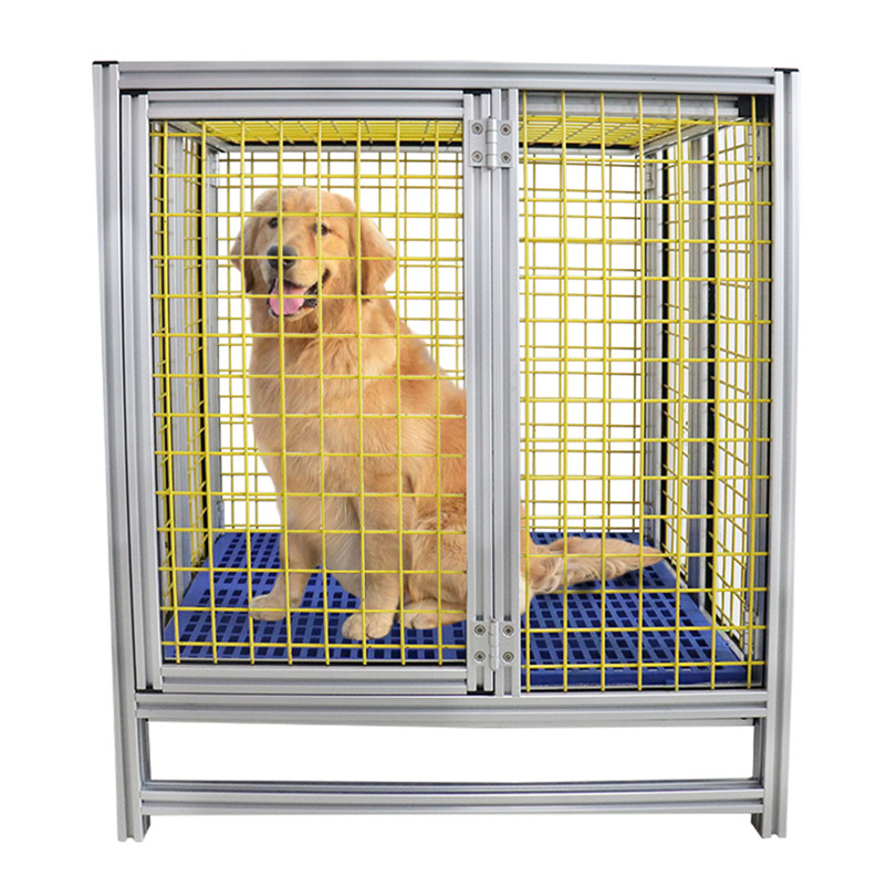 Langle Aluminum Profile Dog Cage Wholesale Large Dog Foldable Golden Retriever Indoor Bold and Thickened Pet Cage Special Dogs