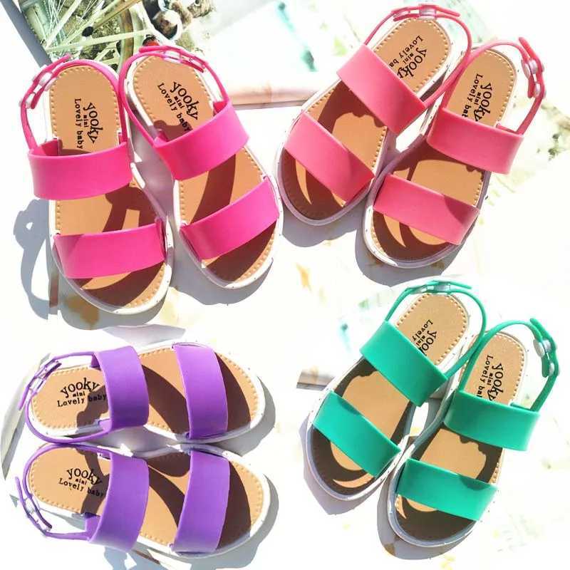 3-7 Years Old Summer Fashion Shoes Girl Shoes European Style Sandals Kids Rubber Sandals Shoes PVC Leather Kids Sandals New