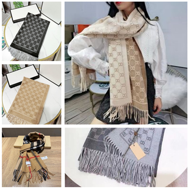 Stylish Women Cashmere Scarf Full Letter Printed Scarves Soft Touch Warm Wraps With Tags Autumn Winter Long Shawls