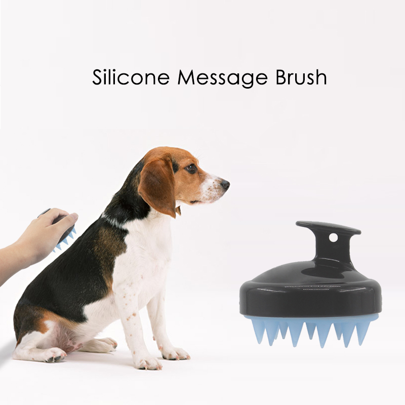 Custom LOGO SILICONE Dog Bath Brush Best Pet Bathing Tool for Dogs