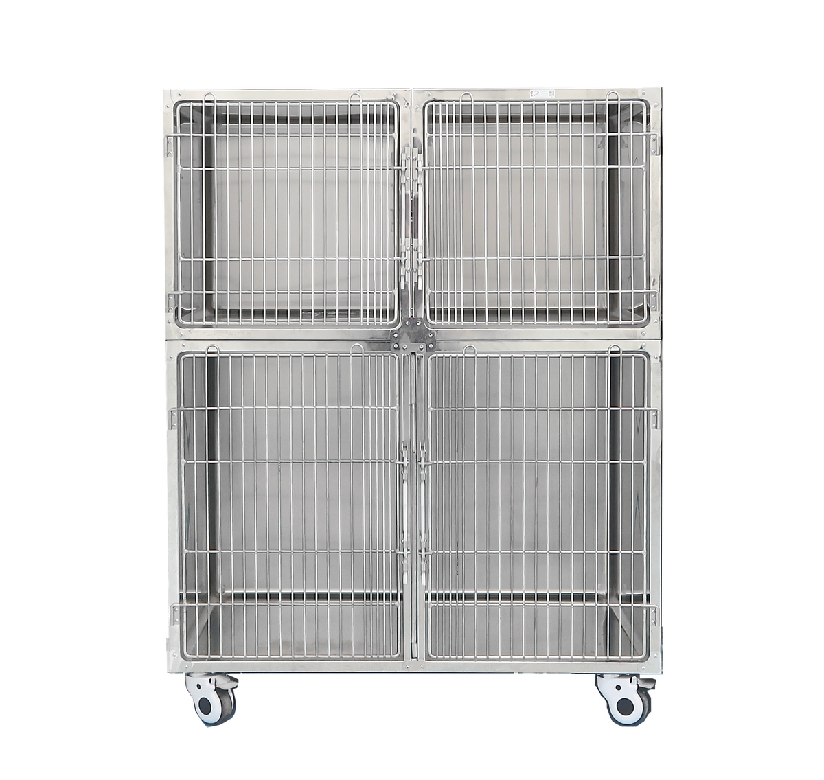 4 door stainless steel Full-rounded corner cage for animal clinic or hospital dog and pet boarding