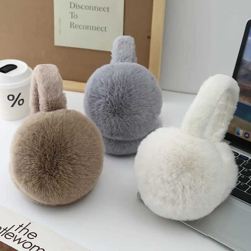New Solid Color Soft Plush Ear Warmer Winter Warm Earmuffs Fashion Ear Cover Outdoor Cold Protection Ear-Muffs Folding EarflXJ241126