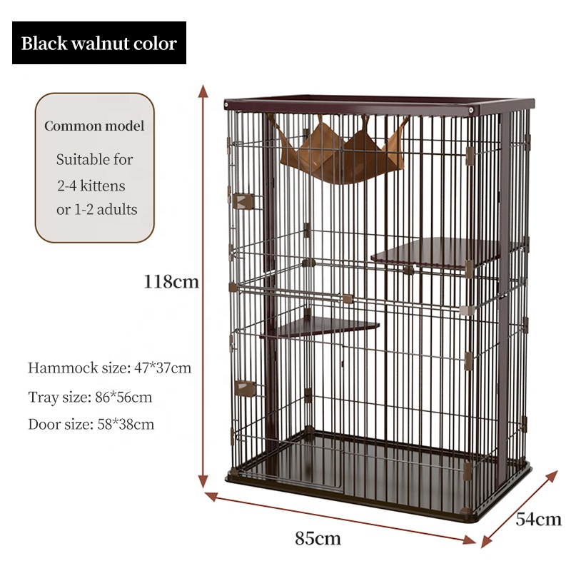 cage household indoor cat cage cat villa large 2 / 3 floor solid wood frame cat cage big large