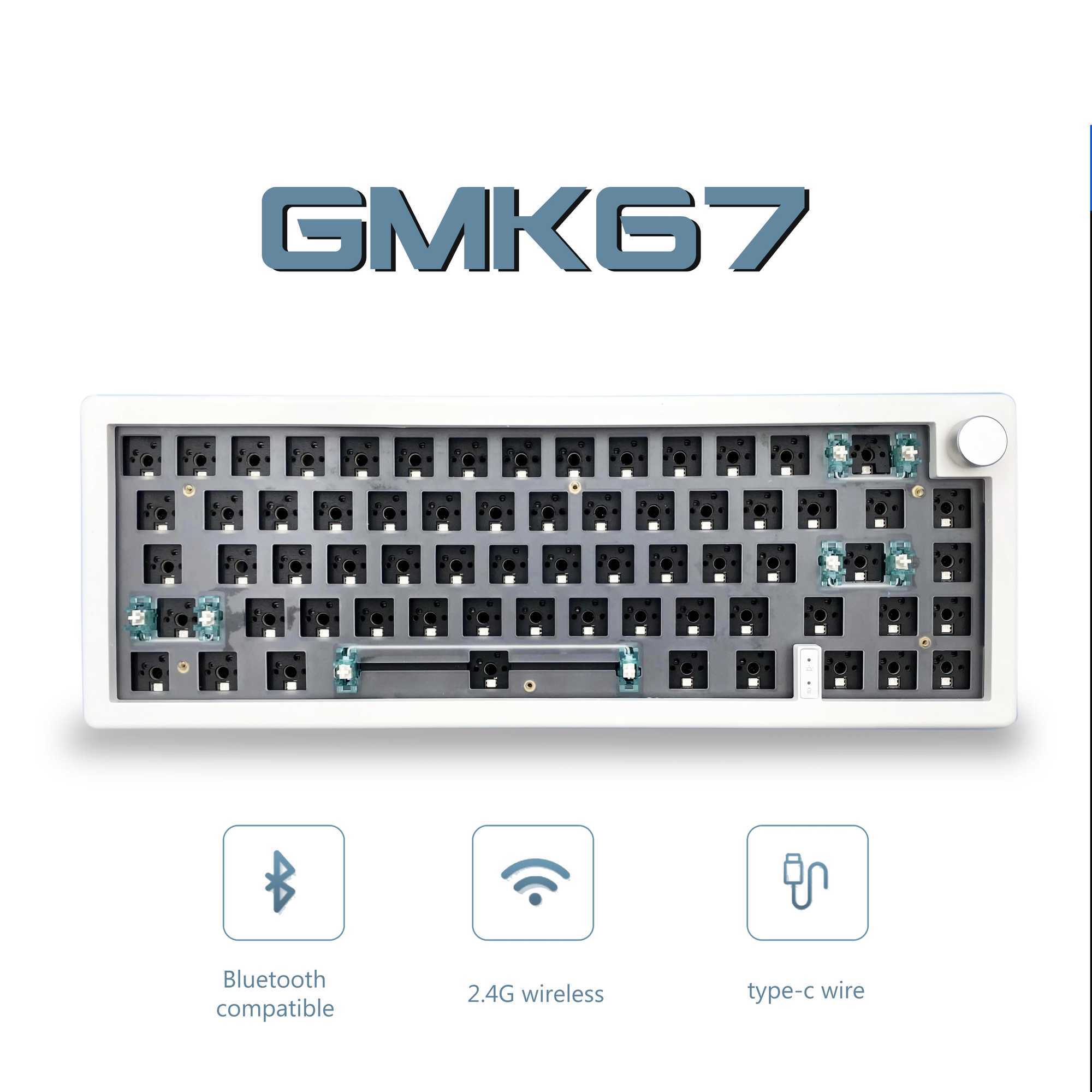 GMK67 65% pad 2.4G wireless hot swappable Custi mechanical keyboard kit RGB backlight Y241126