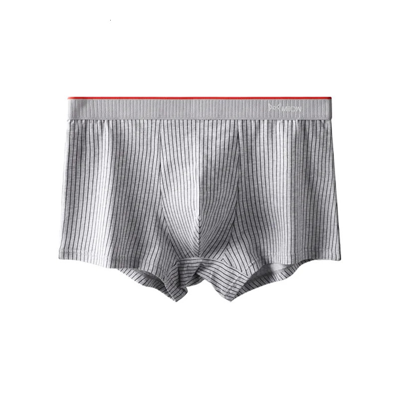 MiiOW 3/4 striped underwear Boxer shorts organic cotton mens underwear boxing shorts antibacterial seamless underwear PLUS 5XL 241126