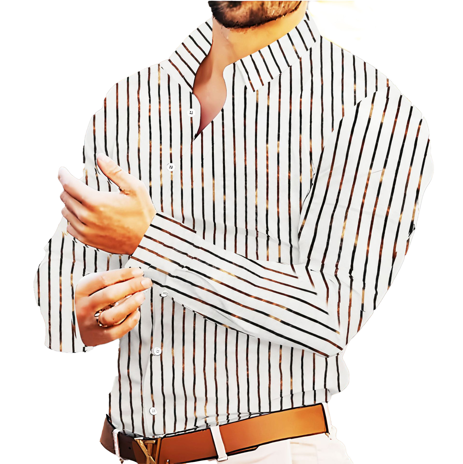 High Quality Men's Business Formal Dress shirt for Men Male Formal Office Dress Button Up Shirt Men Clothes Designer Blouse Long Sleeve Camisas P