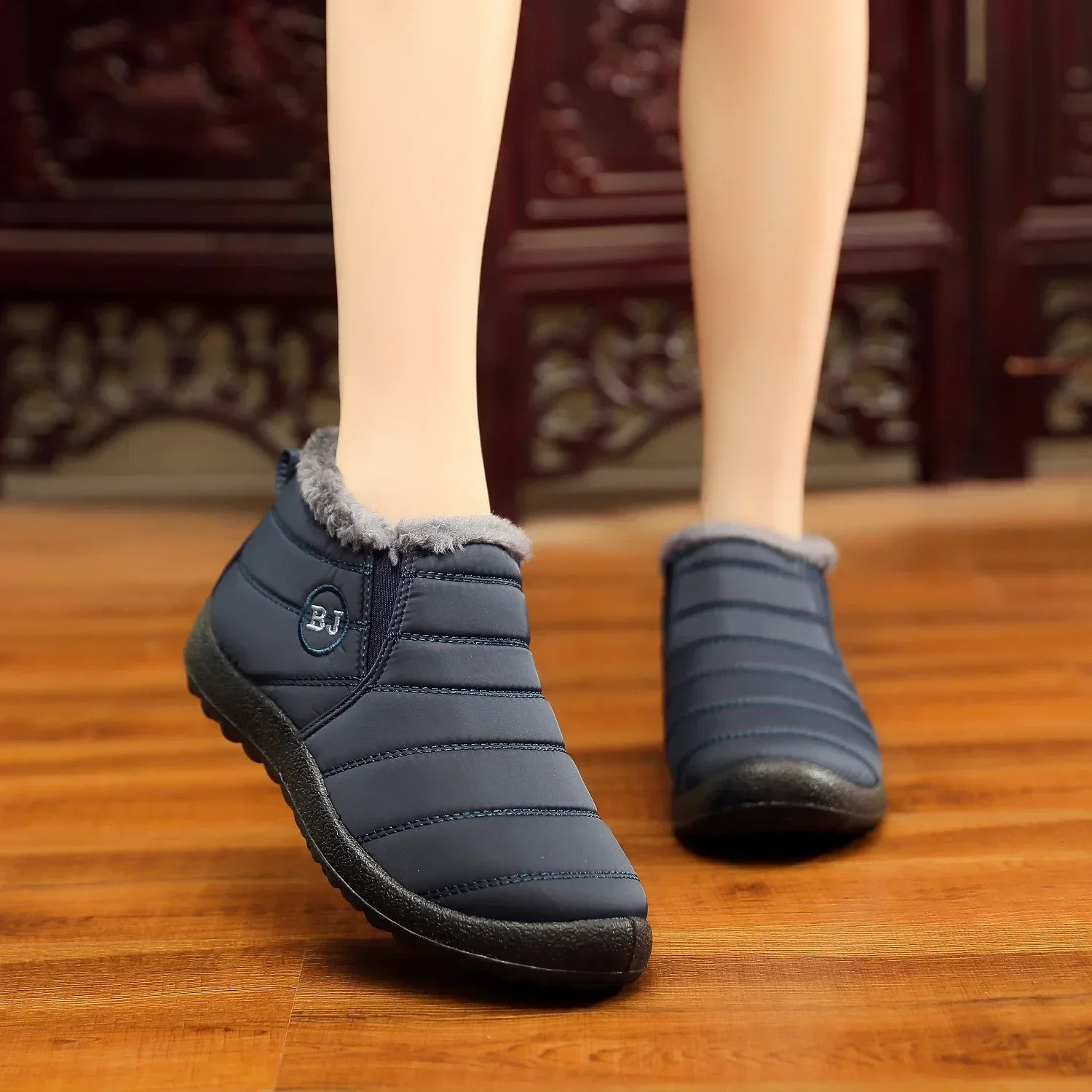 Neutral pure cotton slippers winter outdoor mens shoes cold resistant casual snow boots mens plush warm womens shoes size 35-47 241126
