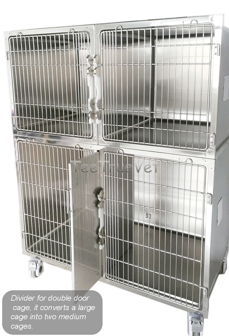 4 door stainless steel Full-rounded corner cage for animal clinic or hospital dog and pet boarding