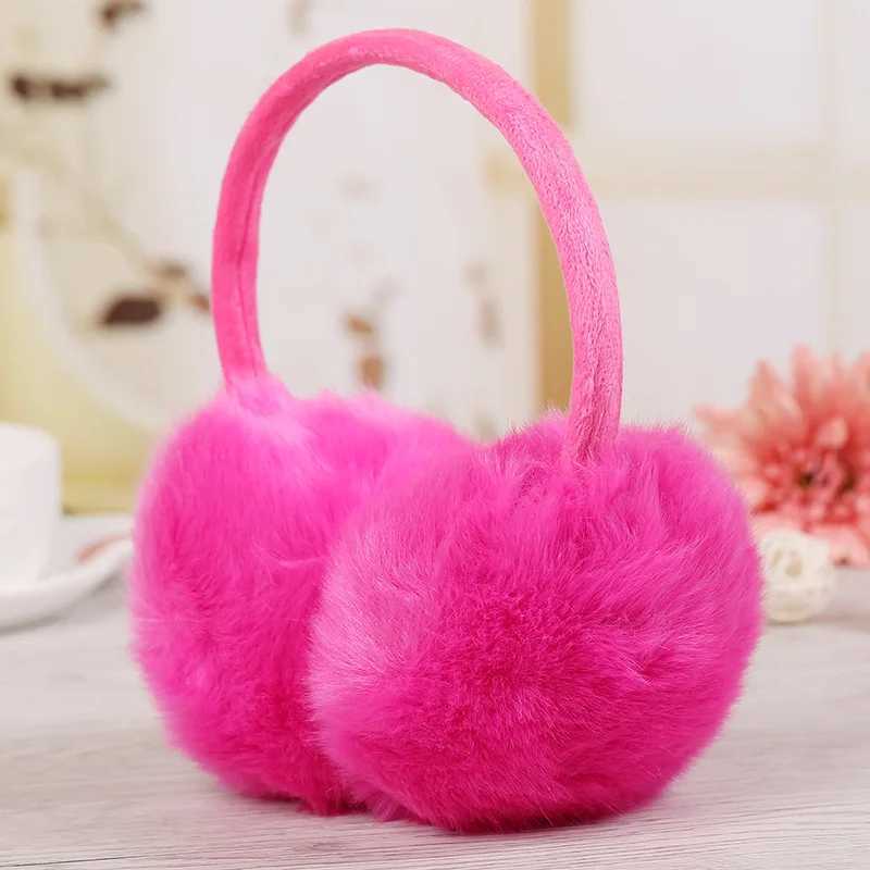 Winter Warm Earmuffs Cute Plush Fur Headphones Fashion Unisex Ear Warmer Solid Color Girls Headband Ear Muff Ear CoverXJ241126