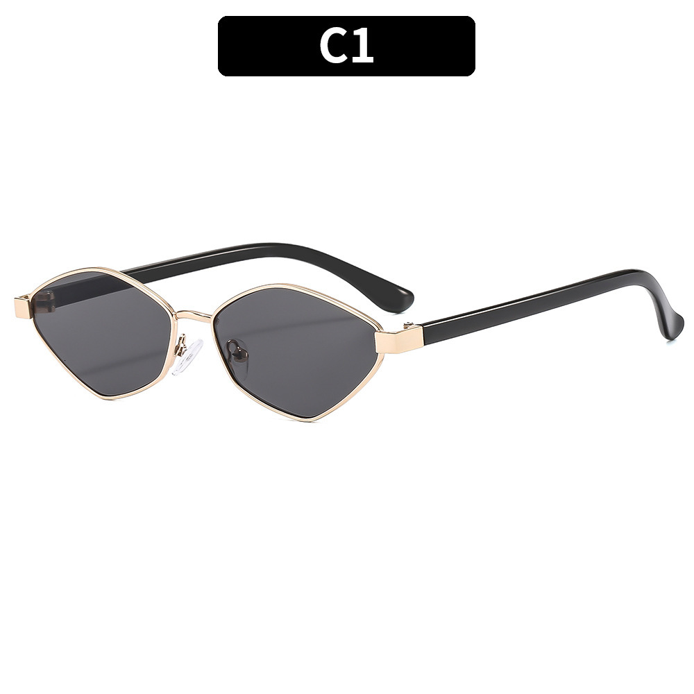 Men's and women's metal polygon personality street shot sunglasses, fashion outdoor riding sun protection trend sunglasses