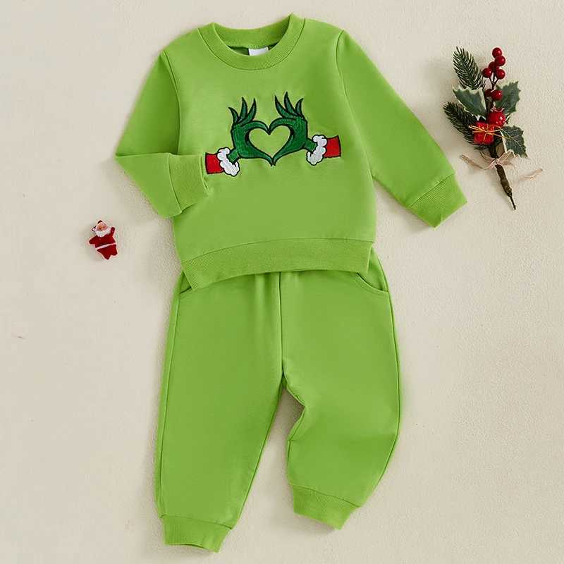 Clothing Sets Toddler Unisex Christmas Costume Red Reindeer Print Hoodie and Pants Set for Baby Boy Girl Xmas Outfit 2 Piece Set H241126
