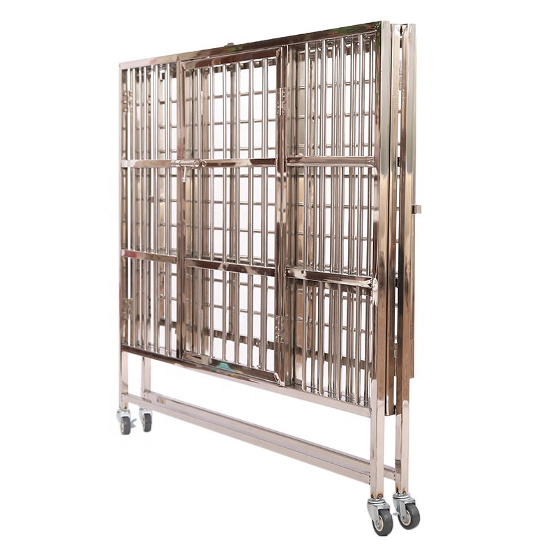 Manufacturer wholesale stainless steel metal large small folding cheap dog house pet cages, carriers