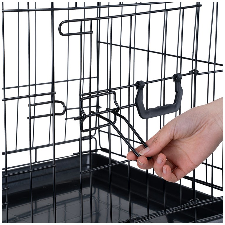 Folding metal 30"sloping car cage for dogs puppy crate training crate
