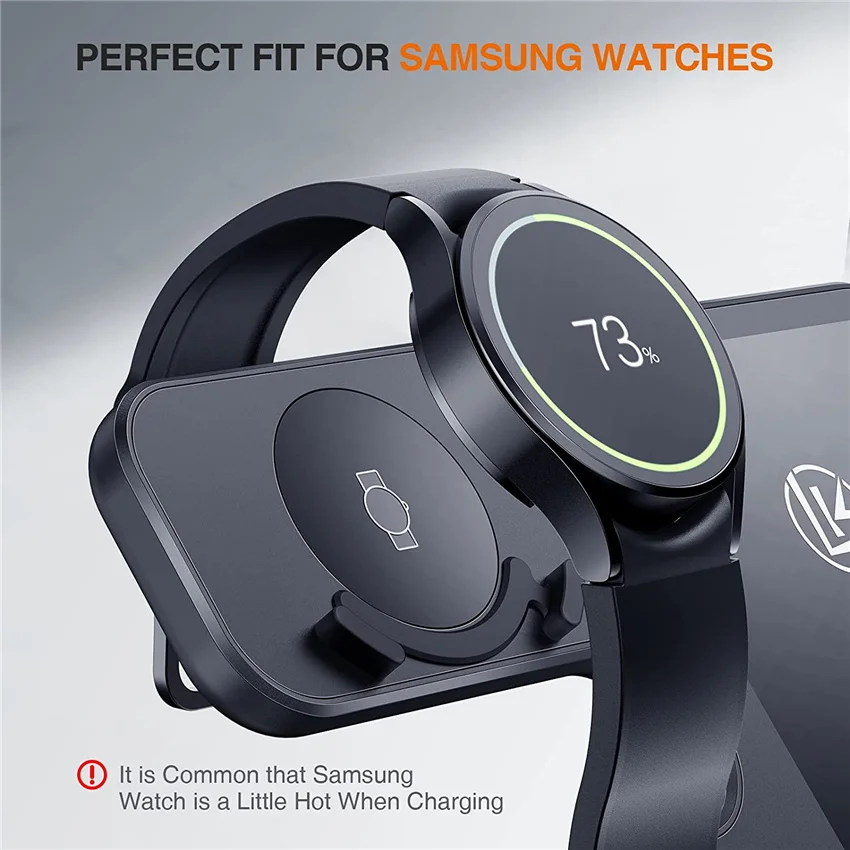 15W 3 In 1 Wireless Charger Stand Fast Charging Dock Station For Samsung Z Fold Flip S24 Ultra S23 FE S22 S21 S20 Galaxy Watch 5 4 3 Active 2 Gear S3 
