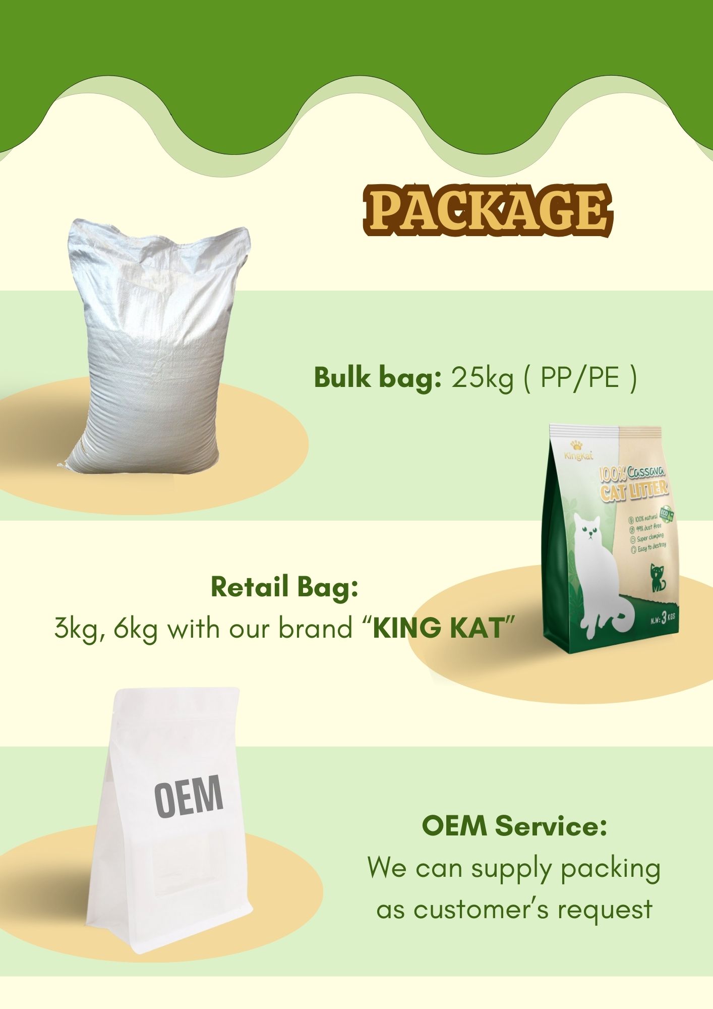 100% Eco-Friendly Brown Cassava Cat Litter Small Granular with Added Fiber No Chemicals Safe for Pets