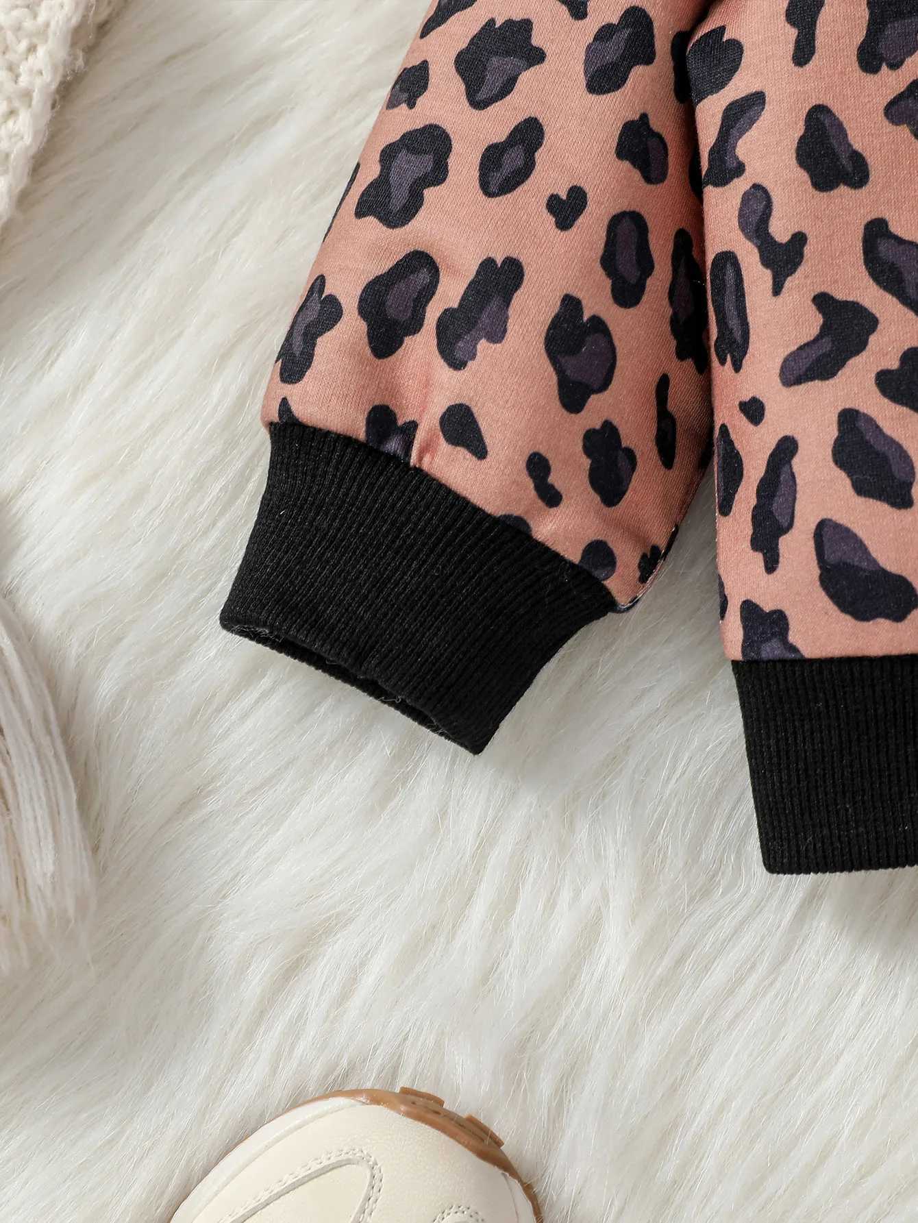 Clothing Sets Baby Girls Spring Fall Clothes Set 6m-3Y Toddler Long Sleeve Hoodies Leopard Long Pants Infant Casual Outfits H241126