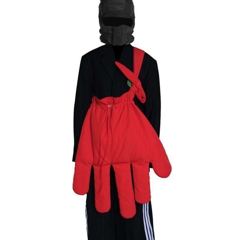 2025S designer Personalized design oversized bag old style reprint red nylon tooling big gloves messenger bag shoulder bag tote bag