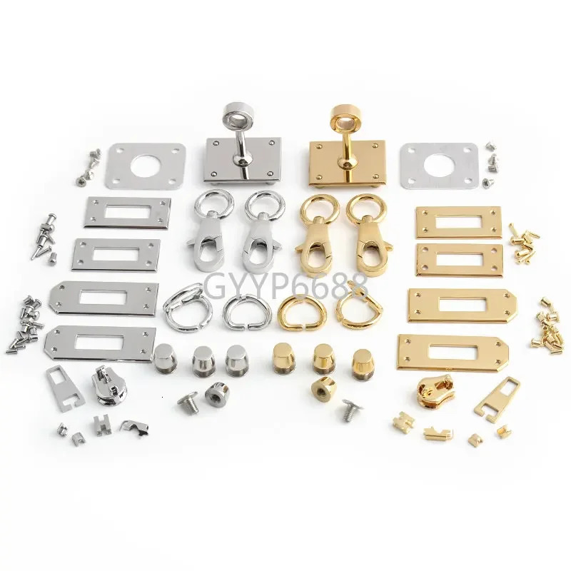 GoldSilver Stainless Steel Metal Rectangle Hanger Clasp Locks For DIY Craft Handbags Purse Bags Buckles Hardware Accessories 241125