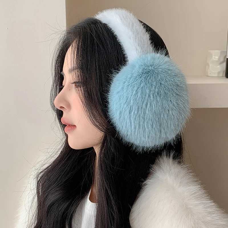 Solid color soft plush earmuffs warm winter earmuffs fashionable earmuffs outdoor cold protection earmuffs foldable earmuffs W241126