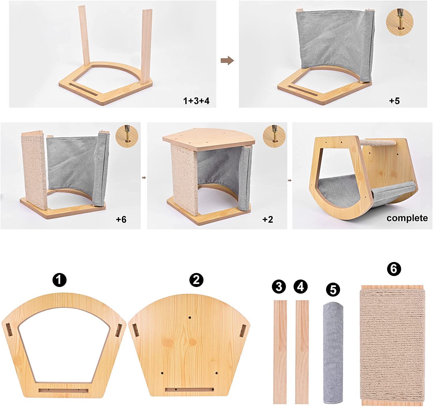 Wooden cat house A wall-mounted cat bed in a wooden habitat
