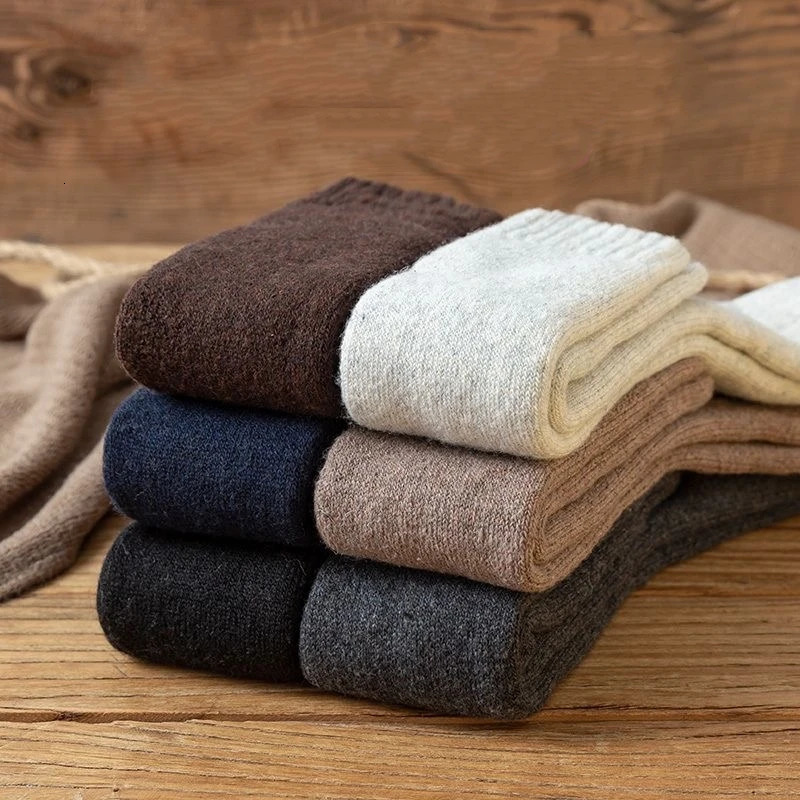 5 pairs/winter wool mens knee socks super thick super soft Merino wool comfortable socks wool ring compression snow socks 241126