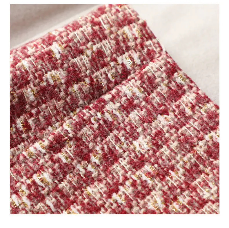 Womens thick tweed wool skiing high waist short mini perfume retro skiing elegant skateboarding autumn winter 241125