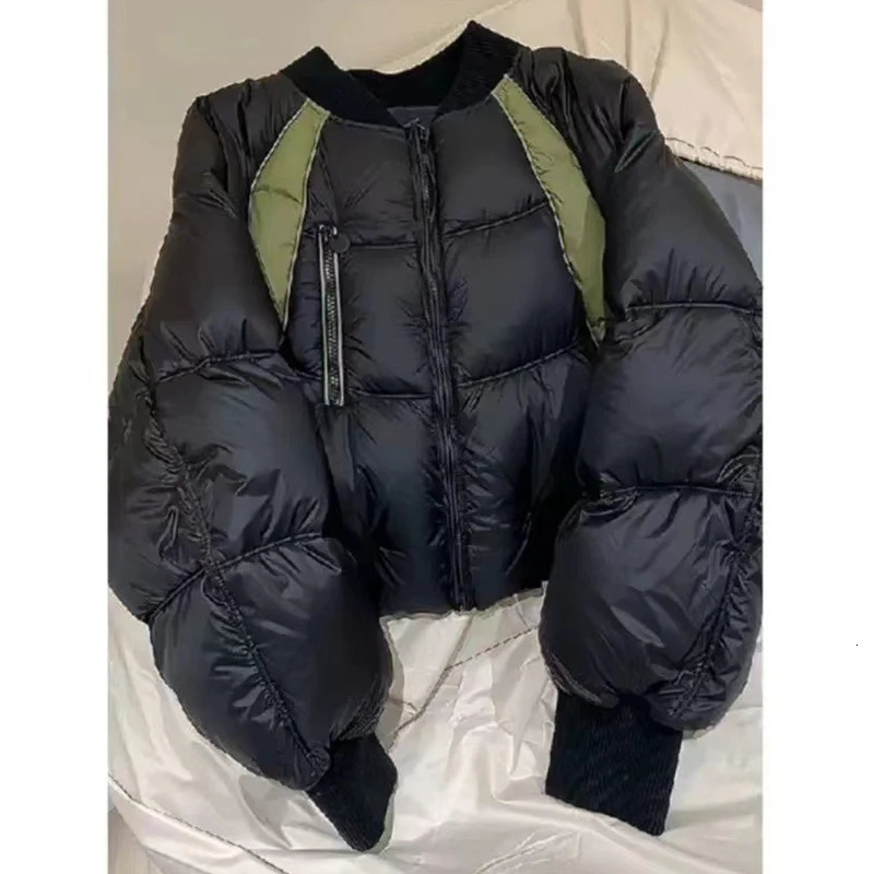 Womens Winter Cropped Puffer Parka Jacket Short Warm Quilted Jacket Long Sleeve Padded Jacket Winter Warm Jacket 241125