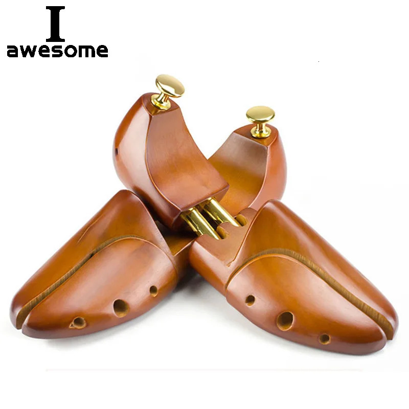 1 pair of ancient grid tree adjustable shoe tree solid wood mens shoes support knob shoe shape womens shoes care stretching forming machine 241126