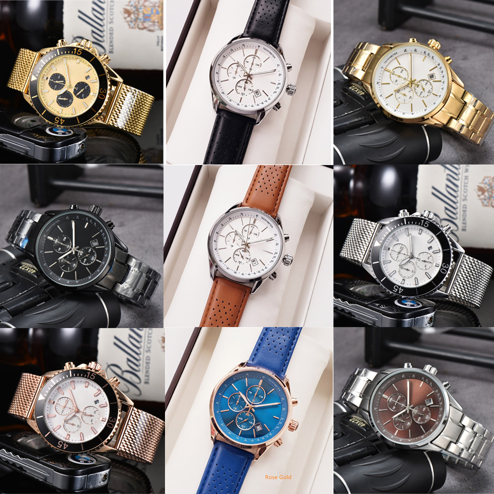 fashion high quality mens watch luxury designer quartz movement watch multifunctional boss watch stainless steel mens watch