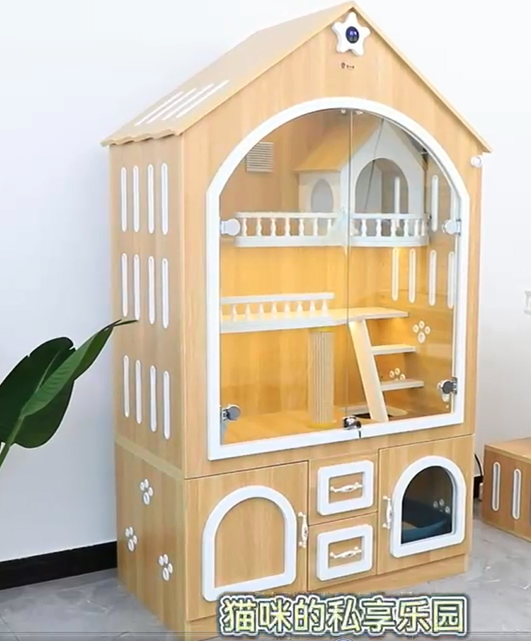 Customized Sizes Automatic litter box,drinker,feeder wholesale cat cages smart cat cage