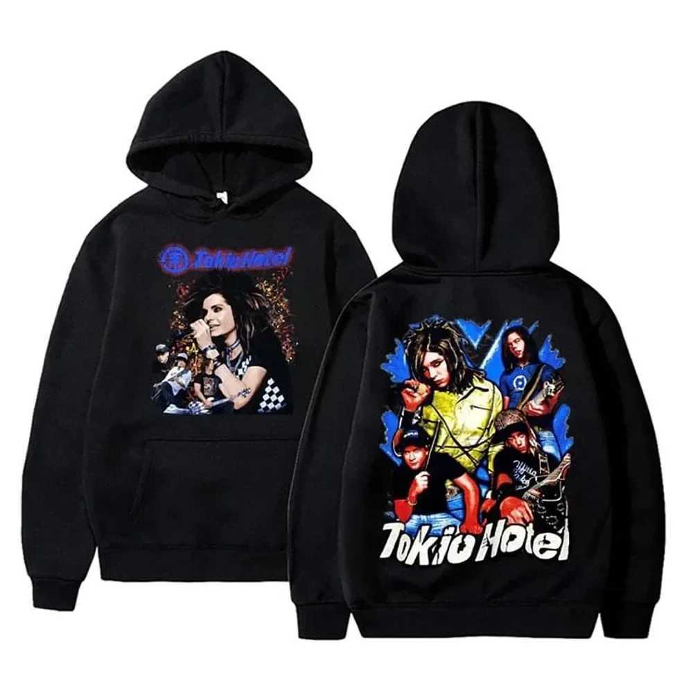 Kaulitz 89 Tokyo Hotel Hoodies Rock Band Pullovers Bill Kaulitz Print Sweatshirt Hoodie Y2k Streetwear Tokyo Hotel Sweatshirts W250117