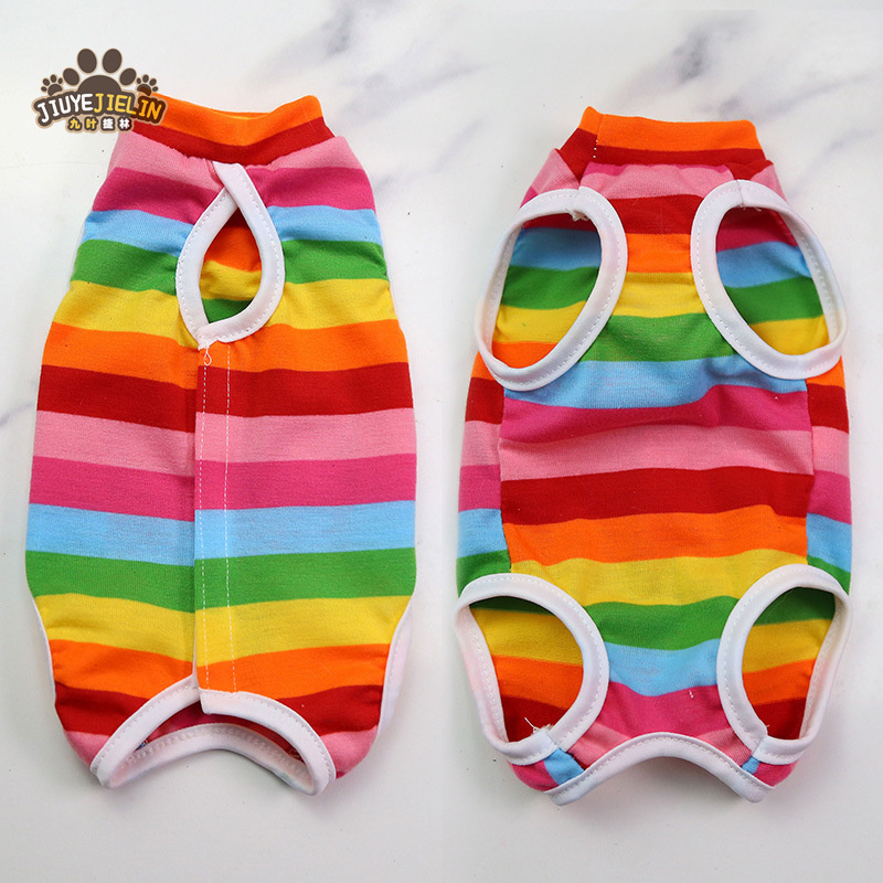 JIUYEJIELIN Cute Pattern Custom Pet Clothes New Design Sterilization Recovery Suit Cat Surgery Pet Pajama Suit For Cats