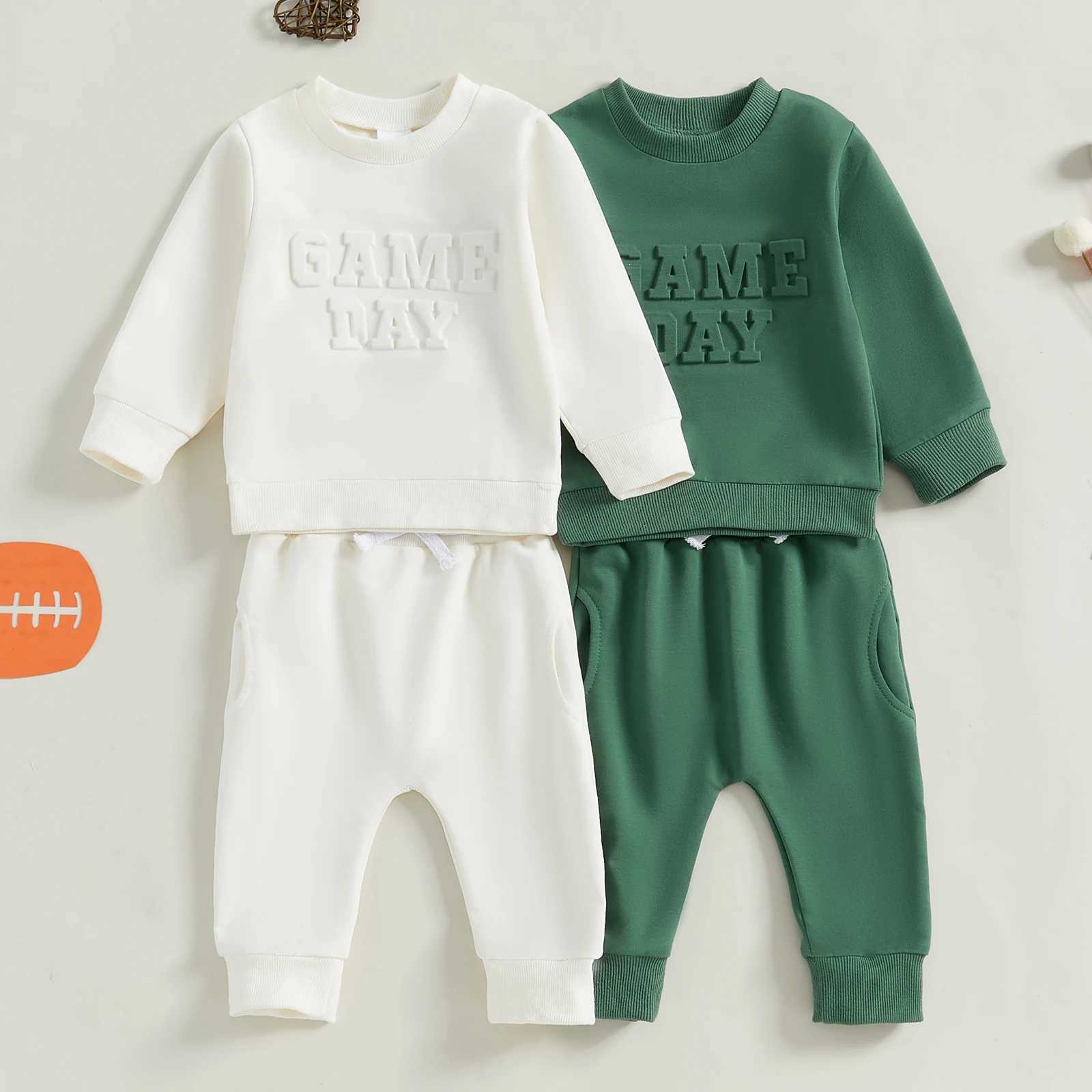 Clothing Sets Baby Boys Kids Autumn Clothes Sets Long Sleeve Crew Neck Letters Sweatshirt with Elastic Waist Sweatpants Infants 2PCS Outfits H241126