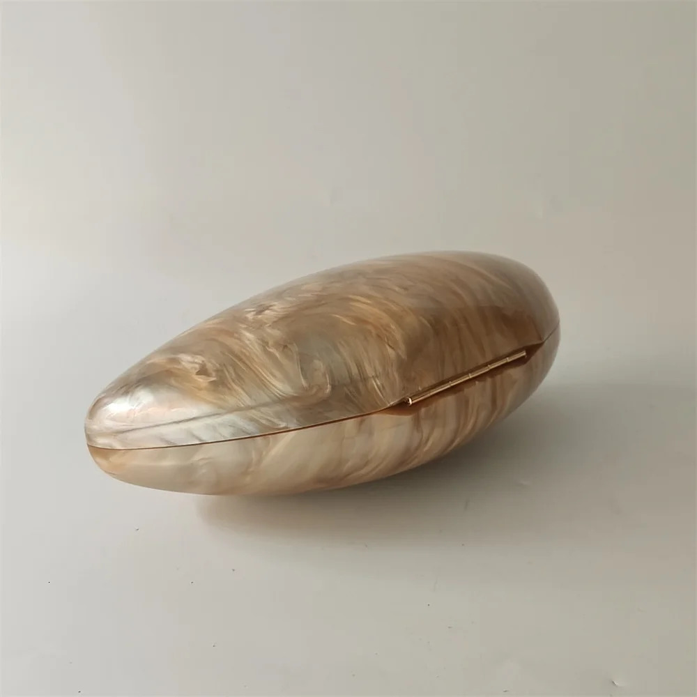 Shell Pearl Brown Marble Acrylic Box Clutches Evening Bag Wedding Party Female Mini Purse Bridal Handbag 241125