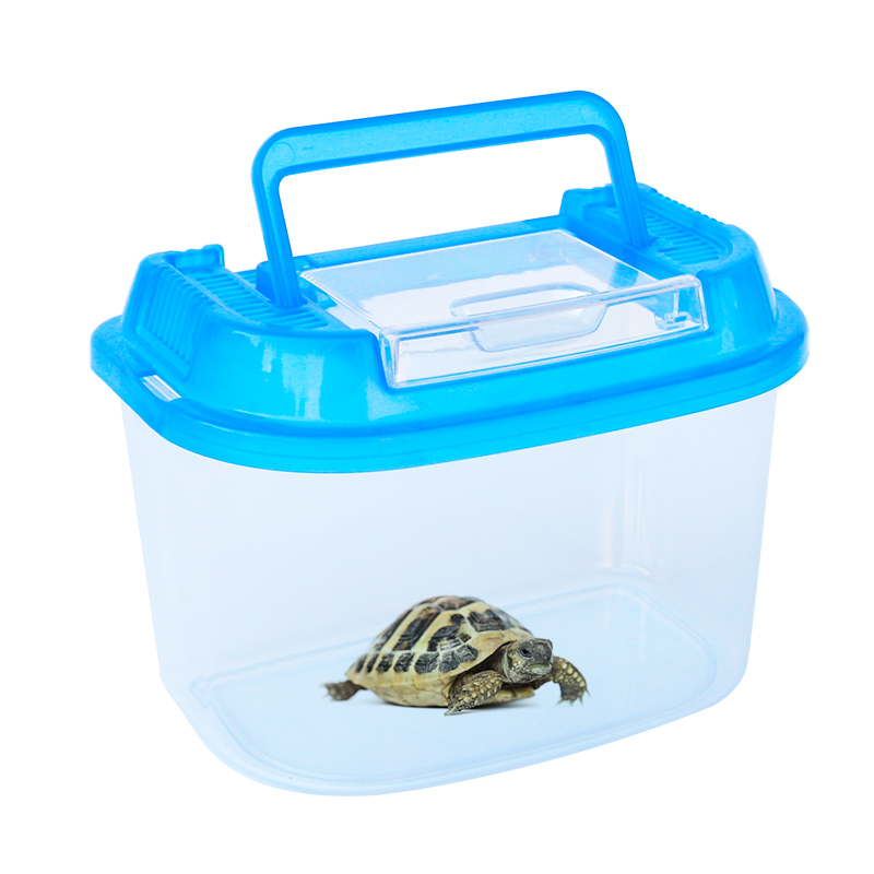 Plastic Transparent Turtle Tank Fish Tank Portable Plastic Goldfish Bowl Aquariums Accessories Great for Small Animal Care