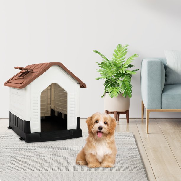 Factory wholesale waterproof easy to assemble and clean modern corner plastic dog house for large dog
