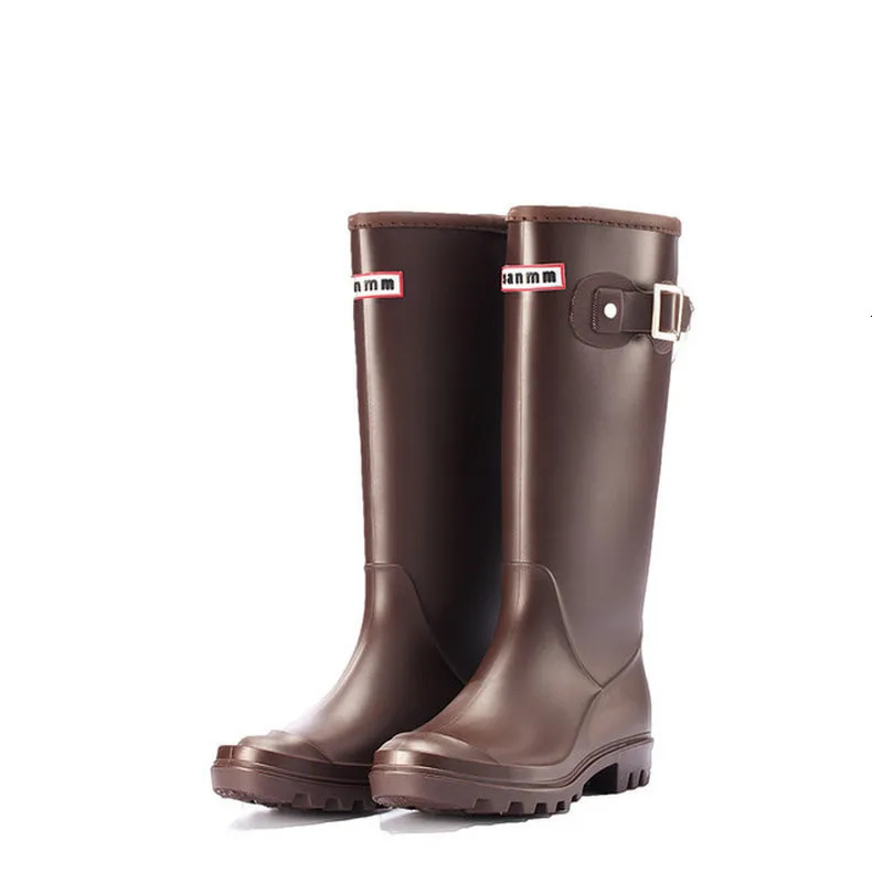 Comemore Fashion Long Rain Boots Womens Knee High Waterproof Shoes Womens Rubber Rain Boots Garden Galoshes Womens 241126
