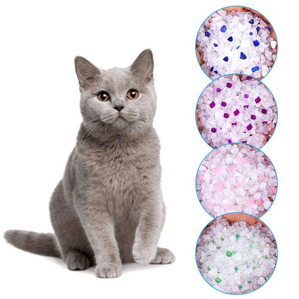 3.8L Silica Gel Sand Filler Clean 97%+3% Blue Crystal Silicone Cat Litter for Cat Toilet Cleaning