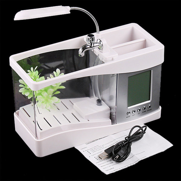 Desktop usb mini fish tank aquarium with running water