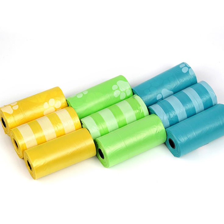 supplies custom biodegradable unscented pet dog poop waste bag set with logo printed
