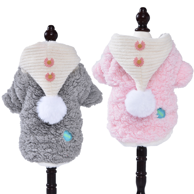 Warm Thick lamb wool Pet Clothes hooded jacket Cute Funny Apparel Dogs Cats Winter Spring Holidays