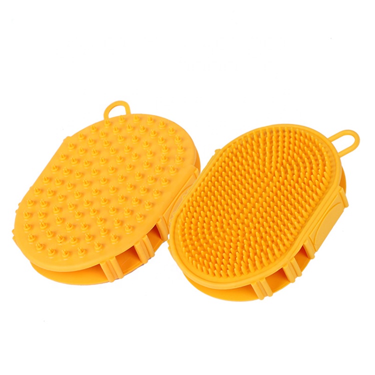 Pet Brushes Bath Massage Brush Shampoo Dispenser Dog Grooming Silicone Shower Brush Body Scrubbers For Cat Pets Bathing Products