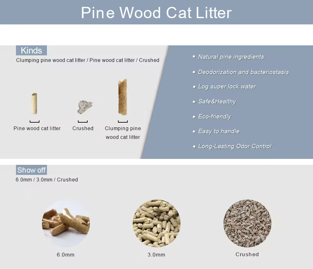 Factory Direct Customizable Weight Pellets Natural Cedar Pine Wood Cat Litter