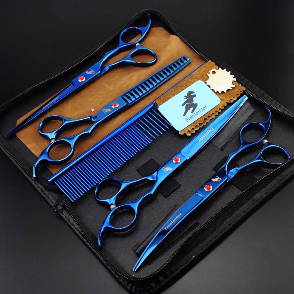 Pet Scissors 7" Cutting Curved Pet Grooming Scissors Professional Shears Salon Barber Using Dogs & Cats