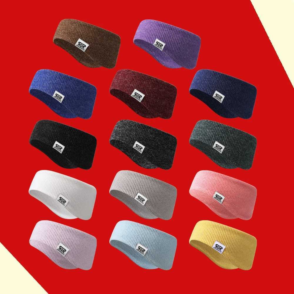 Winter ear warmers warm elastic knitted sports headband wool fitness earmuffs W241126