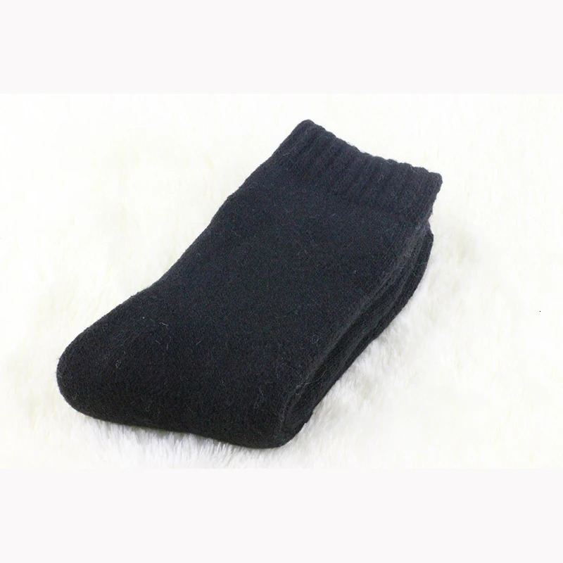 1 set=3 pairs=6 wool socks Warm socks with thick velvet solid color thick winter wool socks Mens socks Winter 241126