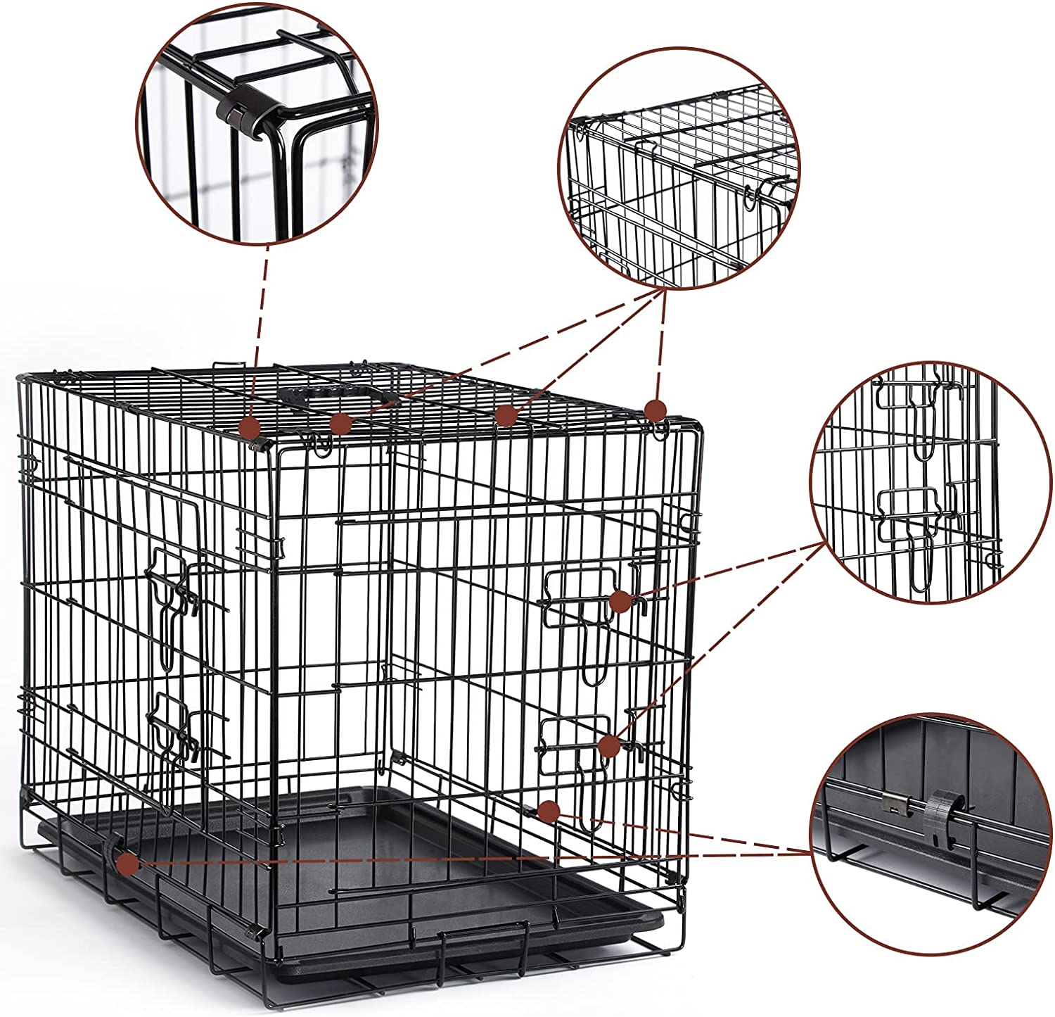 Cheap Foldable Collapsible Metal Kennels Stackable Pet Cages For Large Wholesale Dog Crate